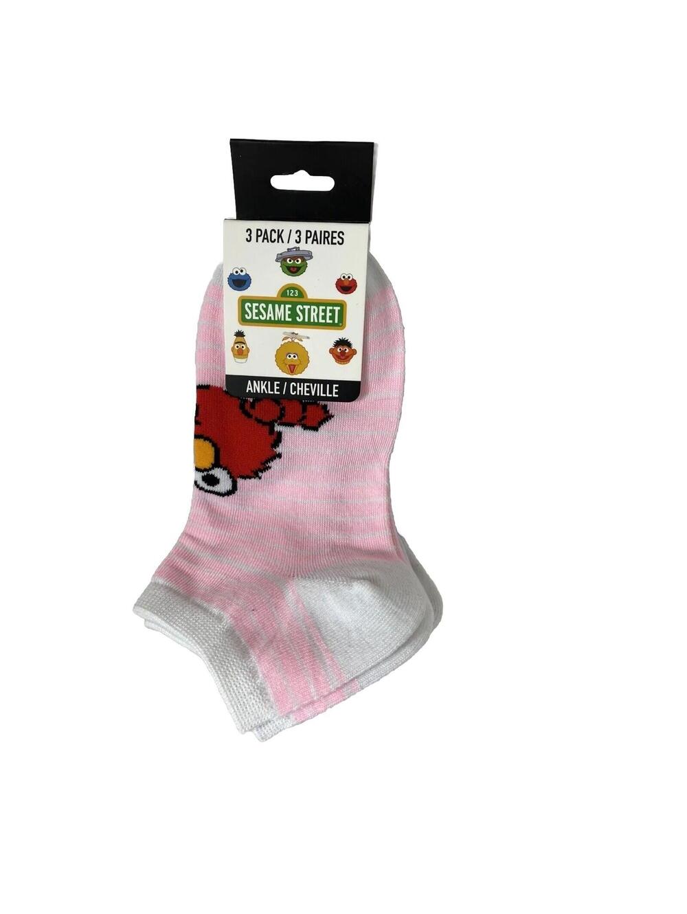 Sesame Street Ladies Ankle Socks 3 Pairs Elmo Character New Pack